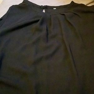 Black Silky Tank Blouse